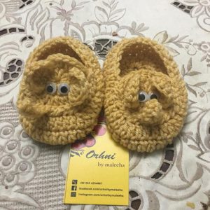 newborn baby khaki crochet elephant shoes
