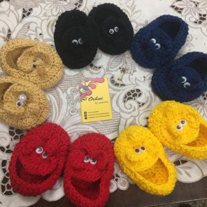 newborn baby red crochet elephant shoes