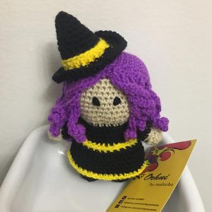 small halloween crochet witch doll