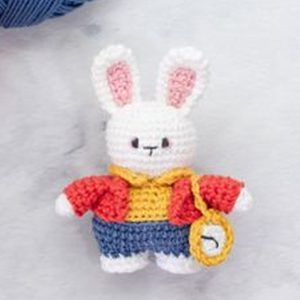 white rabbit crochet doll