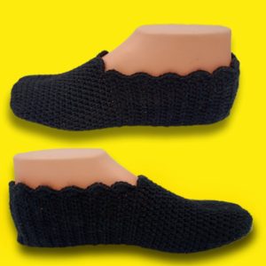 women black handmade slipper socks
