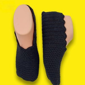 women black handmade slipper socks